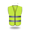 10 Pieces Reflective Vest Zipper Reflective Vest Fluorescent Yellow Green Car Traffic Safety Warning Vest Double Reflective Strip Environmental Sanitation Construction Duty Riding Safety Suit
