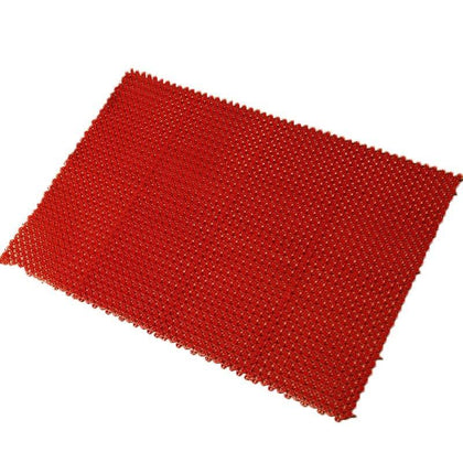 6 Pieces 60x40cm Splicing Plastic Simulation Grass Mat Lawn Mat Bathroom Mat Water Proof And Anti Slip Mat Door Mat Decoration Green Grass Red Mat