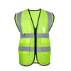 10 Pieces Mesh Pattern Safety Reflective Vest Highlight Safety Suit Multi-Pocket Reflective Vest for Night Working Construction Fluorescent Green (With Pocket)