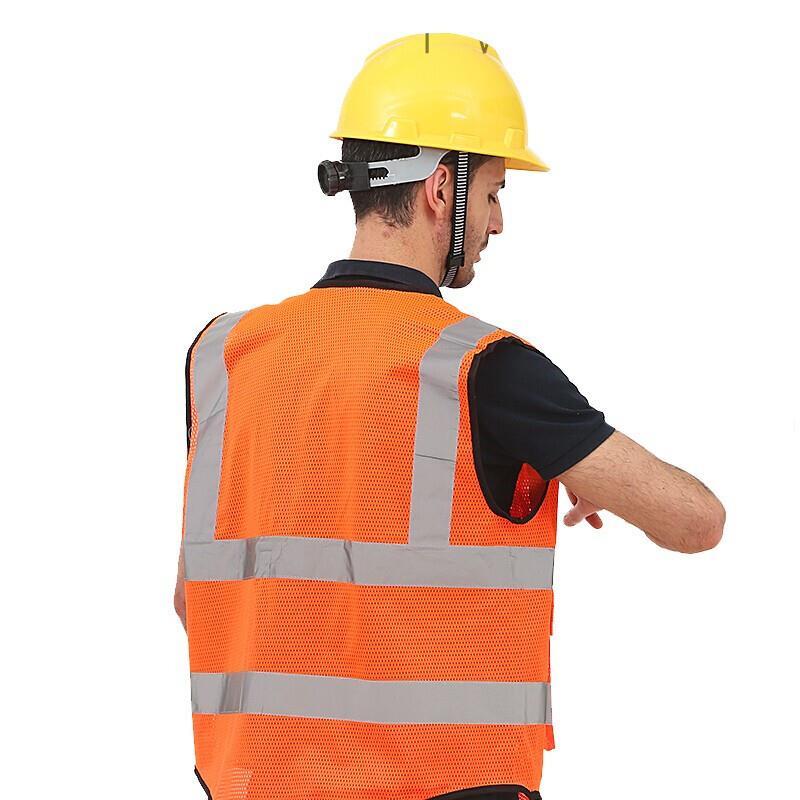 6 Pieces Reflective Vest Construction Site Safety Suit Environmental Sanitation Reflective Vest Multi Pocket Yellow Breathable Pocket Size XL