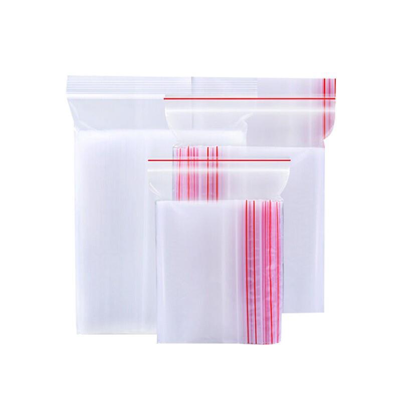 6 Pieces 7cm * 10cm 1000 Pieces Disposable PE 12 Thread Self Sealing Bag Thickened Transparent Sealed Bag Zipper Bag Sample Storage Bag