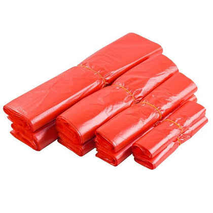 6 Bags Red 40 * 64 cm Thickened Food Plastic Bags, One-time Packaging Plastic Bags 100 Pieces