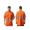 Breathable Bird Eye Cloth Fluorescent Orange Short Sleeve Polo Shirt Size S-3XL