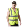 6 Pieces Polyester Cloth Fluorescent Vest Fluorescent Yellow Size S-3XL