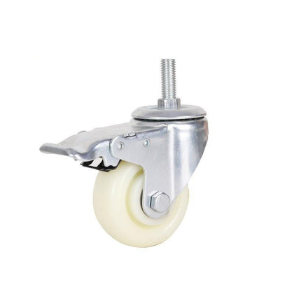 10 Pcs Nylon Wheel Caster Cart Wheel Nylon Wheel Hand Push Wheel Thickened Wheel 3 Inch Light Screw Universal Band Brake