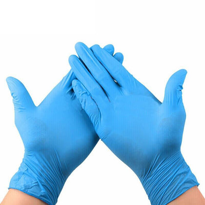 Disposable Nitrile Gloves Anti Slip Oil Proof Waterproof Multipurpose Gloves For Beauty Kitchen Hotel Cleaning Labor Protection Blue M Size One Bag