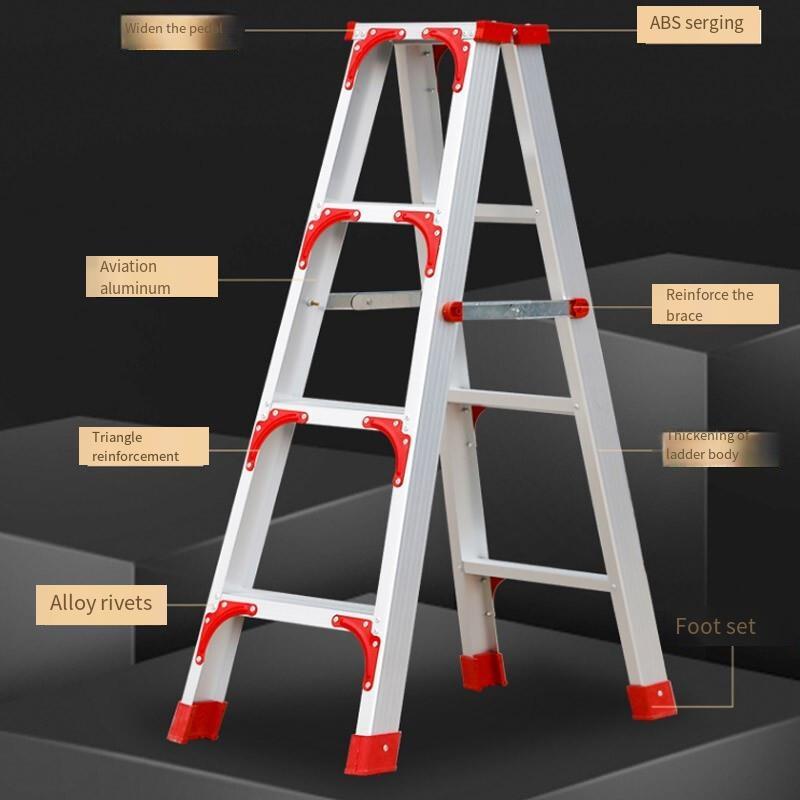 Reinforced Herringbone Ladder Thickened Aluminum Alloy 1.5m Color Folding Ladder Warehouse Engineering Ladder Multifunctional Ladder