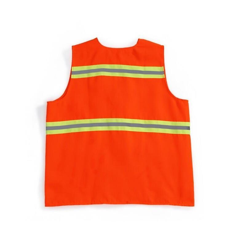 10 Pieces Safety Reflective Vest with Hat Sanitation Vest Work Clothes Reflective Clothing for Cleaning Workers Road Construction - Orange