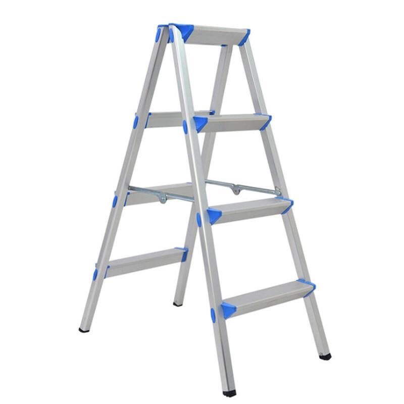 Two Side Anti Slip Folding Ladder, Aluminum Ladder, Herringbone Thickened Ladder, Factory Family Ladder, Storage Stair, Double Side Ladder, 4 Steps