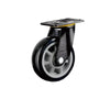 5 Inch Plate Swivel Casters 4PCS PU Heavy Duty Wheels Gray Core Black Polyurethane Caster Universal Wheel - 4PCS