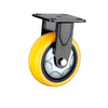 4 Sets 6 Inch Fixed Heavy Duty Caster Wheels Orange Polyurethane (PU) Caster Directional Wheel