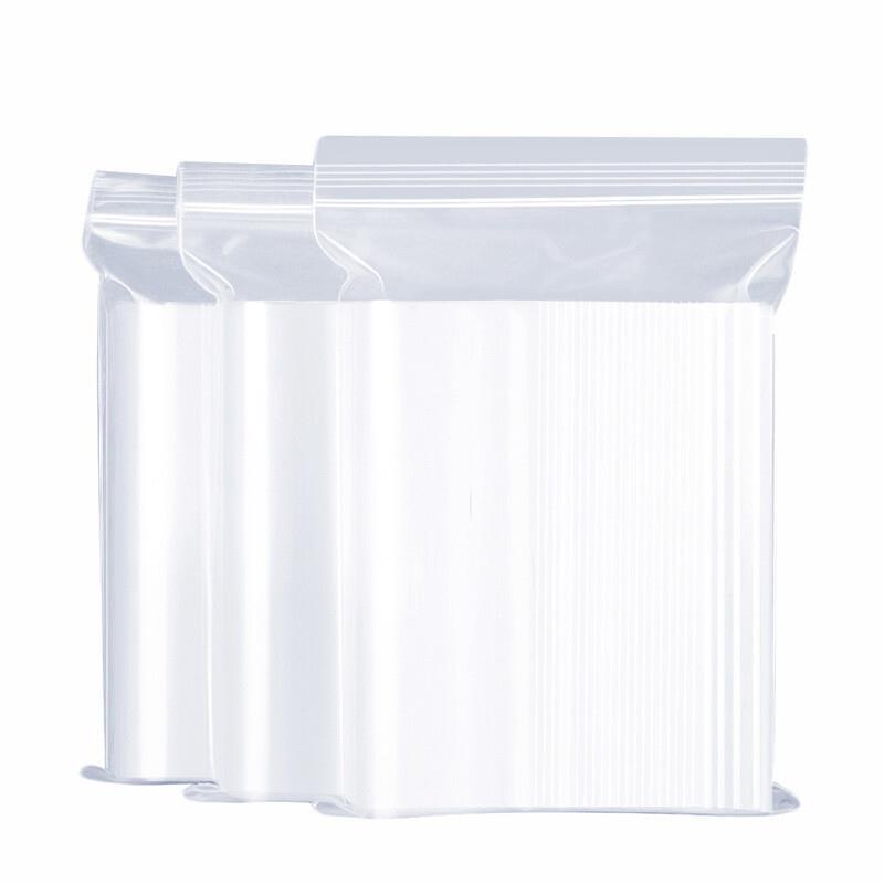 20*28*8 Thread 6*100 Pieces Food Self Sealing Bag Thickened Waterproof PE Transparent Mobile Phone Mask Storage Bag Sealed Plastic Bag