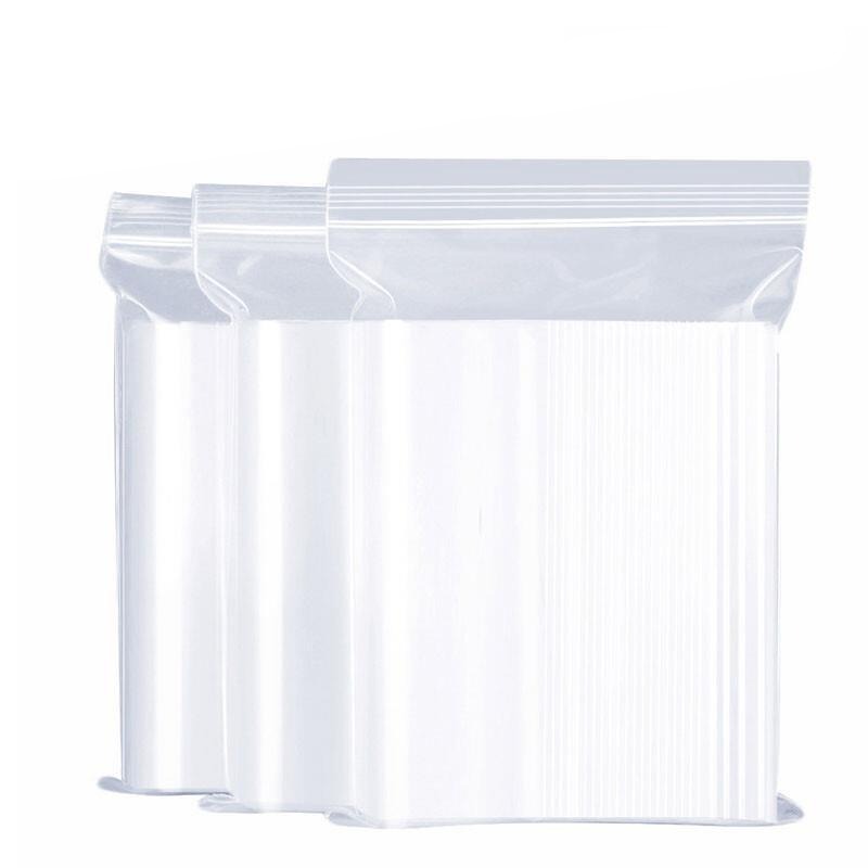 24*34*12 Thread 100 Pieces Food Self Sealing Bag Thickened Waterproof PE Transparent Mobile Phone Mask Storage Bag Sealed Plastic Bag