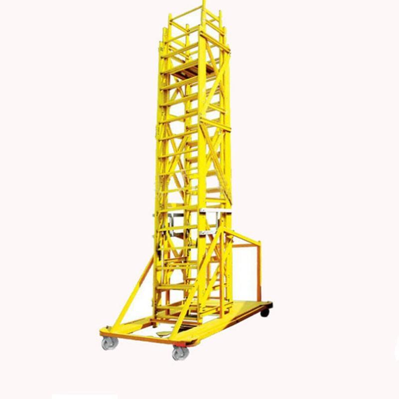 1.7m Telescopic Tower Ladder Mobile Platform Ladder Carbon Steel Material