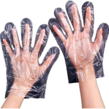10 Bags Disposable Thickened PE Gloves Transparent Waterproof Protective Gloves For Household And Catering 100 Pieces / Bag One Size