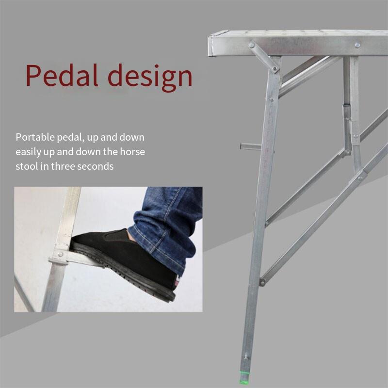 Folding Multifunctional Decoration Portable Horse Stool Thickened Horse Ladder Lifting Scaffold Mobile Platform Ladder Square Tube 1.8m Long 30cm Wide