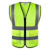 10 Pieces Grass Green Reflective Vest For Construction Workers Or Sanitation Workers Warning Light And Breathable
