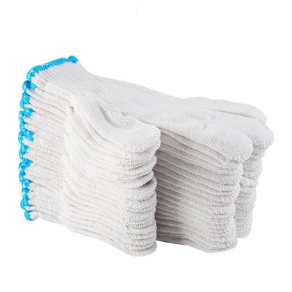 100 Pairs Safety Gloves Labor Protection Gloves Cotton Thread Gloves White Gloves Protective Gloves Thickened Work Gloves Free Size