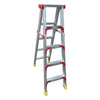 2.5m Aluminum Alloy Ladder Miter Ladder Folding Single Side Climbing Ladder Warehouse Folding Thickened Multifunctional Indoor Engineering Aluminum Ladder