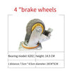 4 Inch Brake Wheel Wheelbarrow Caster Rubber Wheel Silent Wheel Directional Wheel Trailer Universal Wheel Flat Car Wheel