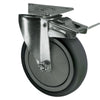 Flat Type Light Artificial Rubber Caster Load Bearing 80KG Wheel Diameter 75mm Wheel Width 30mm