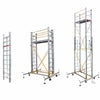 4m Aluminum Alloy Scaffold 1800 * 1900 * 4000mm Folding Lifting Platform With Wheel Movable Frame Engineering Ladder Mobile Scaffold