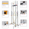 4m Aluminum Alloy Scaffold 1800 * 1900 * 4000mm Folding Lifting Platform With Wheel Movable Frame Engineering Ladder Mobile Scaffold