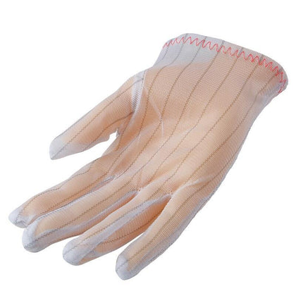 6 Packs 10 Pairs / Pack Anti-static Gloves Double-sided Striped Gloves Electronic Workshop Gloves Air Protection Labor Protection Gloves