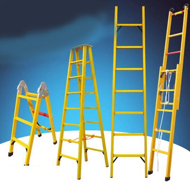 2m FRP Insulated Herringbone Ladder Foldable and Non-slip Safety Suitable for Electric Power Construction Building Families