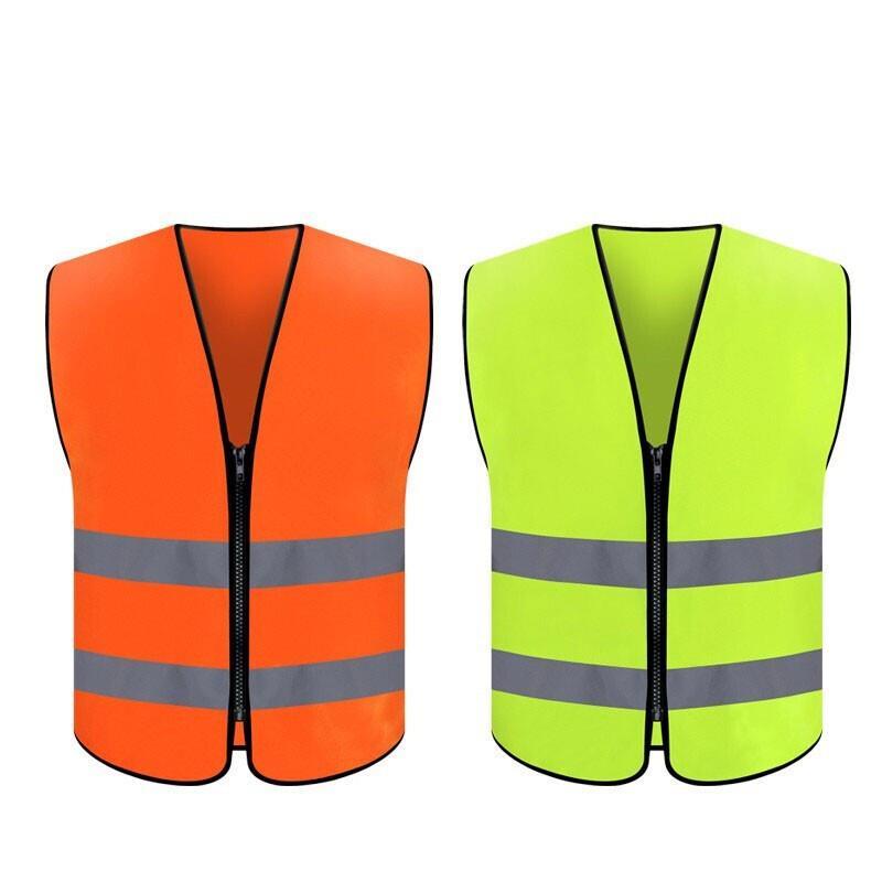 10 Pieces Reflective Vest Safety Vest Two Horizontal Fluorescent Yellow Uniform Free Size