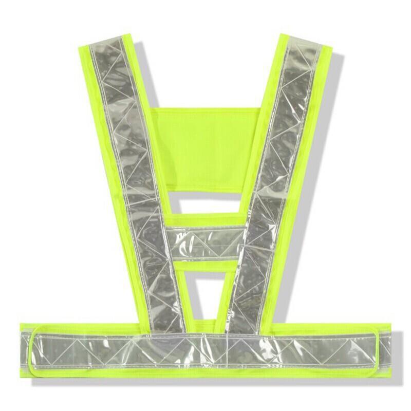 10 Pieces Vest Reflective Vest Safety Vest Traffic Warning Suit Reflective Vest Breathable V-lattice Fluorescent Yellow Green Free Size