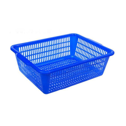 6 Pieces Square Screen Rectangular Plastic Square Screen  Sorting Distribution Basket Plastic Basket Vegetable Basket Kitchen Storage Basket Fruit Drainage Basket Blue 406 * 312 * 118mm