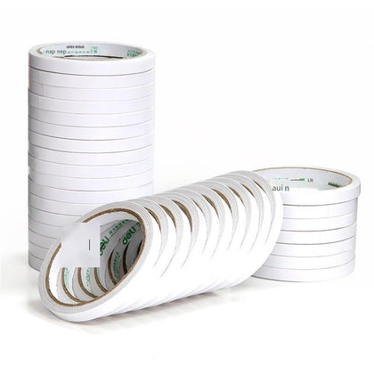6 Pieces Cotton Paper Double Sided Tape 9mm * 9100mm * 80um (White) (32 Rolls / Bag)