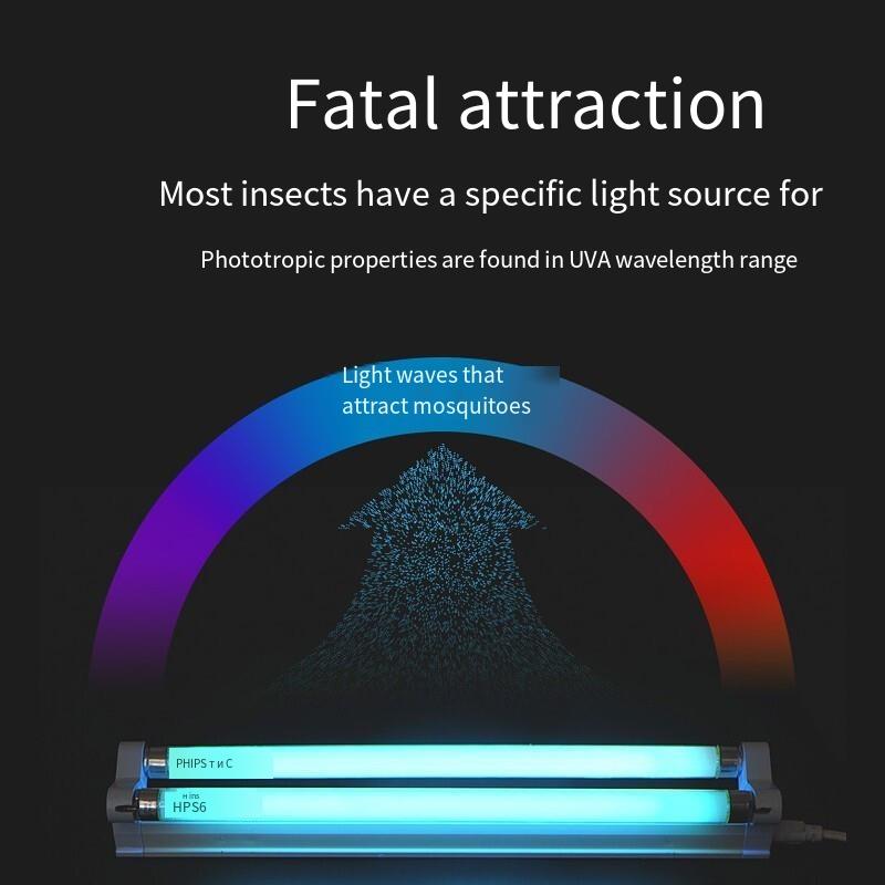 Fly Killing Lamp Mosquito Repeller Fly Killing Device Led Mosquito Killing Lamp Insect Killing Attraction Silent Artifact  Double Tube Effect (white) About 90 M2