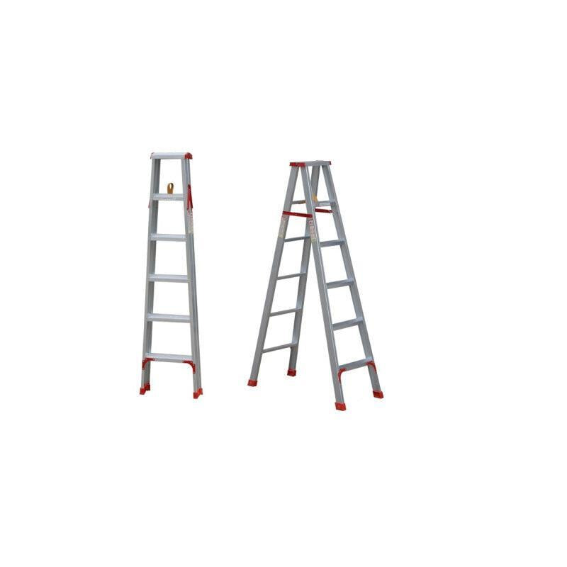 Aluminum Alloy Ladder Thickened Folding Herringbone Ladder 2m Thickened 2m (Red)