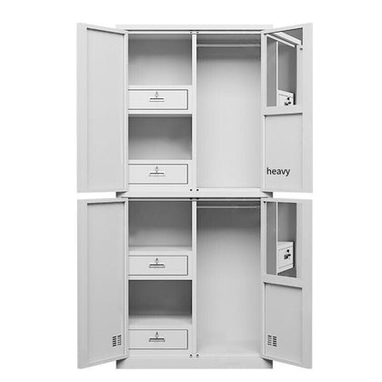 Four Door Storage Dormitory clothes Cabinet Iron Interior