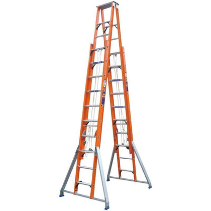 3.8m Double Side Hand Lift High-quality Ladder FRP Material High Voltage Insulation Steps 14 * 12