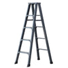 1.5m Miter Ladder Thickened Aluminum Alloy Folding Ladder Scaffold Climbing Bench Indoor Outdoor Ladder Fully Reinforced Five Step Ladder Dark Gray