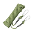 90m Safety Rope Steel Wire Core Fire Fighting Escape Rope Floor Rock Climbing Self Rescue Rope Army Green Double Hook