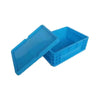 600 * 400 * 230mm Plastic Case Turnover Box With Cover Thickened Blue