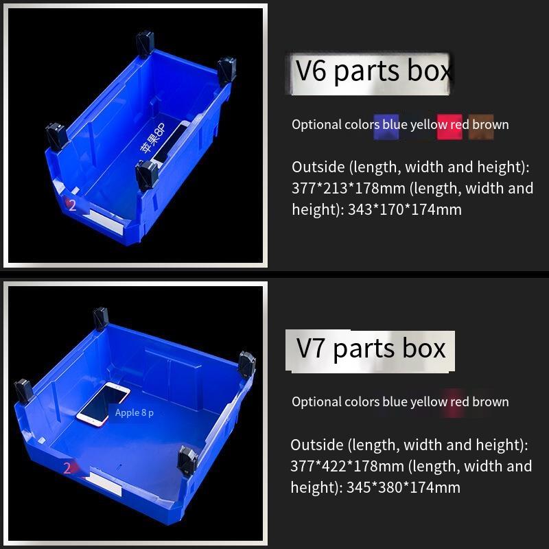 6 Pieces 276 * 279 * 128 mm Dual Purpose Combined Parts Box Back Hanging Plastic Box  Inclined Material Box Component Box Classification Box