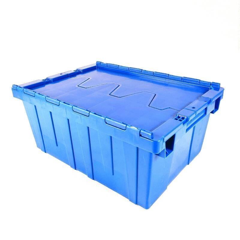 Inclined Plug Turnover Box With Cover Logistics Transfer Box  Material Basket Inclined Plug Box Super Distribution Box Blue 560 * 390 * 250mm