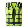 Reflective Vest Multi Function Multi Pocket Patrol Duty Reflective Vest Traffic Reflective Vest Lettering Safety Protective Clothing One Size Fits All