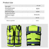Reflective Vest Multi Function Multi Pocket Patrol Duty Reflective Vest Traffic Reflective Vest Lettering Safety Protective Clothing One Size Fits All