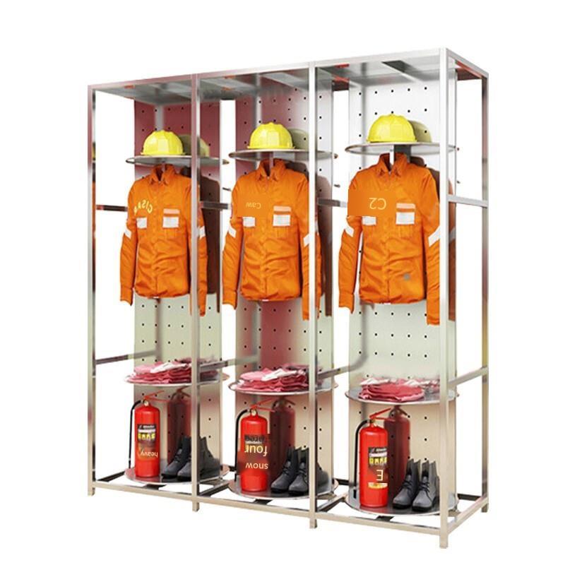 Stainless Steel Fire Fighting Clothes Rack For 3 Persons;ECVV UAE – ECVV.AE