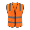 6 Pieces Reflective Vest Back Center Warp Knitted Fluorescent Orange Men & Women
