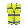 6 Pieces Reflective Vest Low Elastic Silk Fluorescent Yellow Men & Women, Work, Cycling, Runner, Surveyor, Volunteer, Crossing Guard, Road, Construction