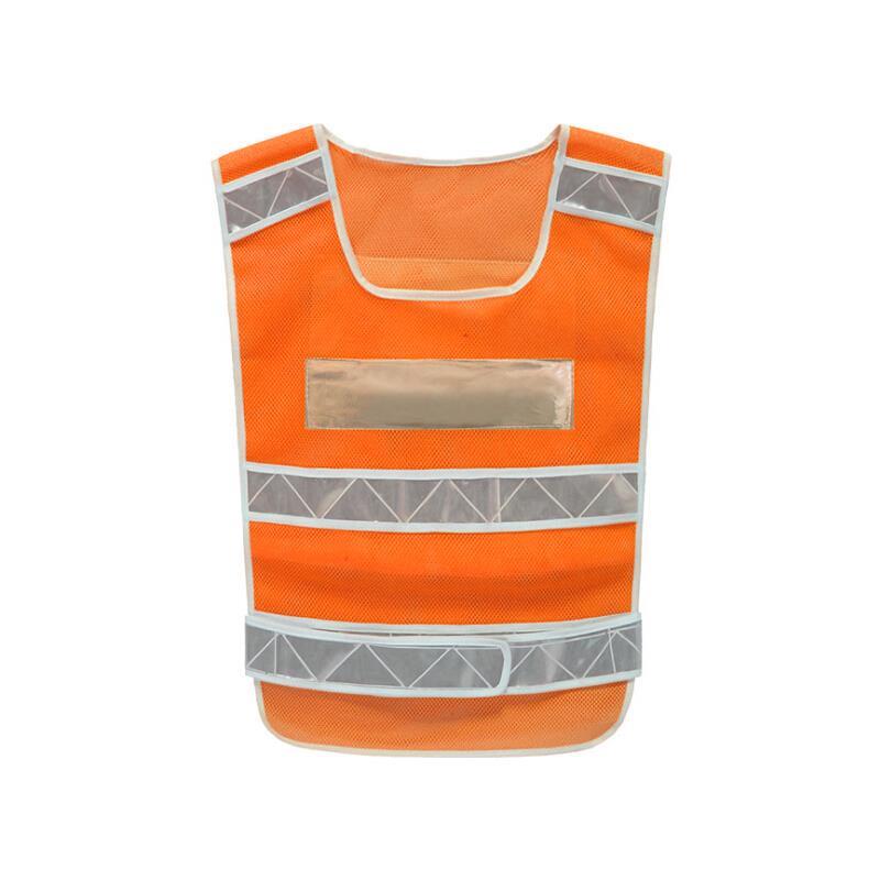 15 Pieces Reflective Vest Fishing Net Fabric Fluorescent Orange Crossing Guard, Road, Construction, Neon