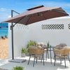 3.0m Sunshade Big Outdoor Stall Square Terrace Garden Sun Umbrella Outdoor Roman Umbrella Dark Green (with Marble)