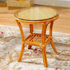 Real Rattan Chair Three Piece Set Balcony Table Chair Living Room Leisure Chair Knitting Modern Simple Tea Table Back Single Teng Chair